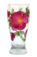 Pink Beach Roses Pilsner Glass