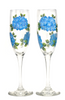 Blue Hydrangeas Champagne Flutes - Wineflowers