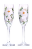 White Beach Roses Champagne Flutes (Set of 2) - Wineflowers
