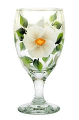 White Beach Roses Goblet
