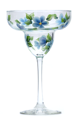 Blue Forget-Me-Nots Margarita Glass
