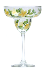 Yellow Forget-Me-Nots Margarita Glass