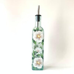 White Beach Roses Olive Oil Bottle