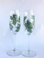 Holly Berries Champagne Flutes