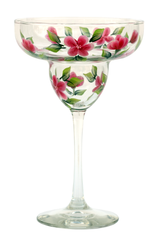 Red Forget-Me-Nots Margarita Glass