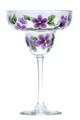Purple Forget-Me-Nots Margarita Glass