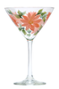Coral Daisies Martini Glass - Wineflowers
