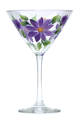 Purple Daisies Martini Glass