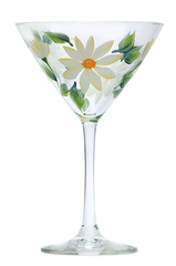 Creamy Daisies Martini Glass