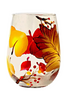 Autumn Leaves Stemless Wine Glass