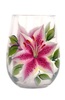 Stargazer Lilies Stemless Wine Glass - Wineflowers
