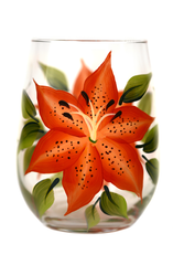 Tigerlilies Stemless Wine Glass